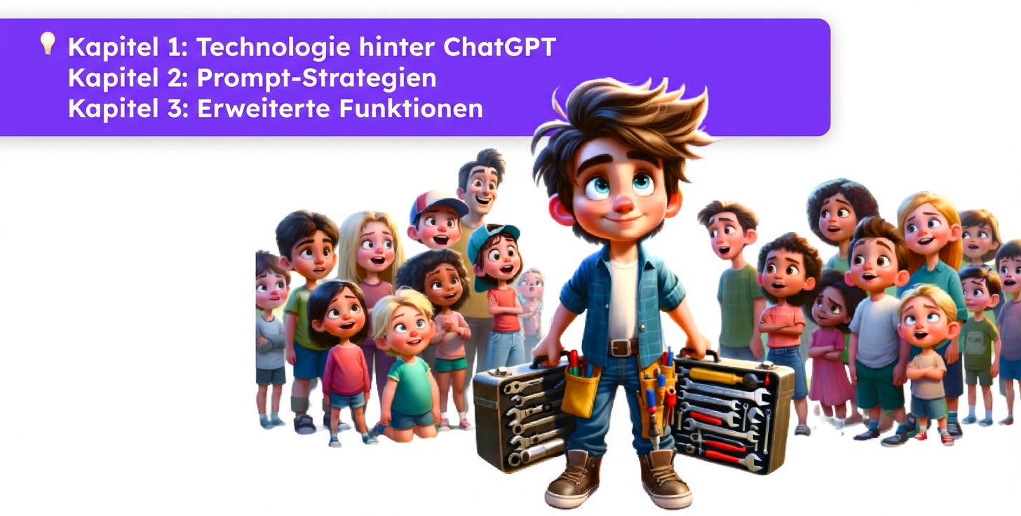 Bild von jemandem, der Werkzeuge hält, umgeben von einer Menge bewundernder Zuschauender