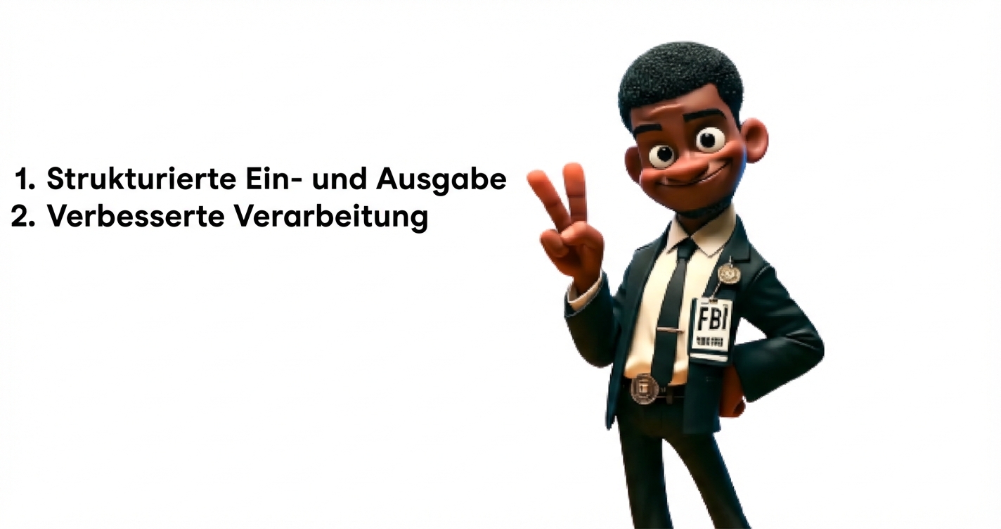 Das Bild zeigt einen Cartoon-FBI-Agenten, der zwei Finger hochhält