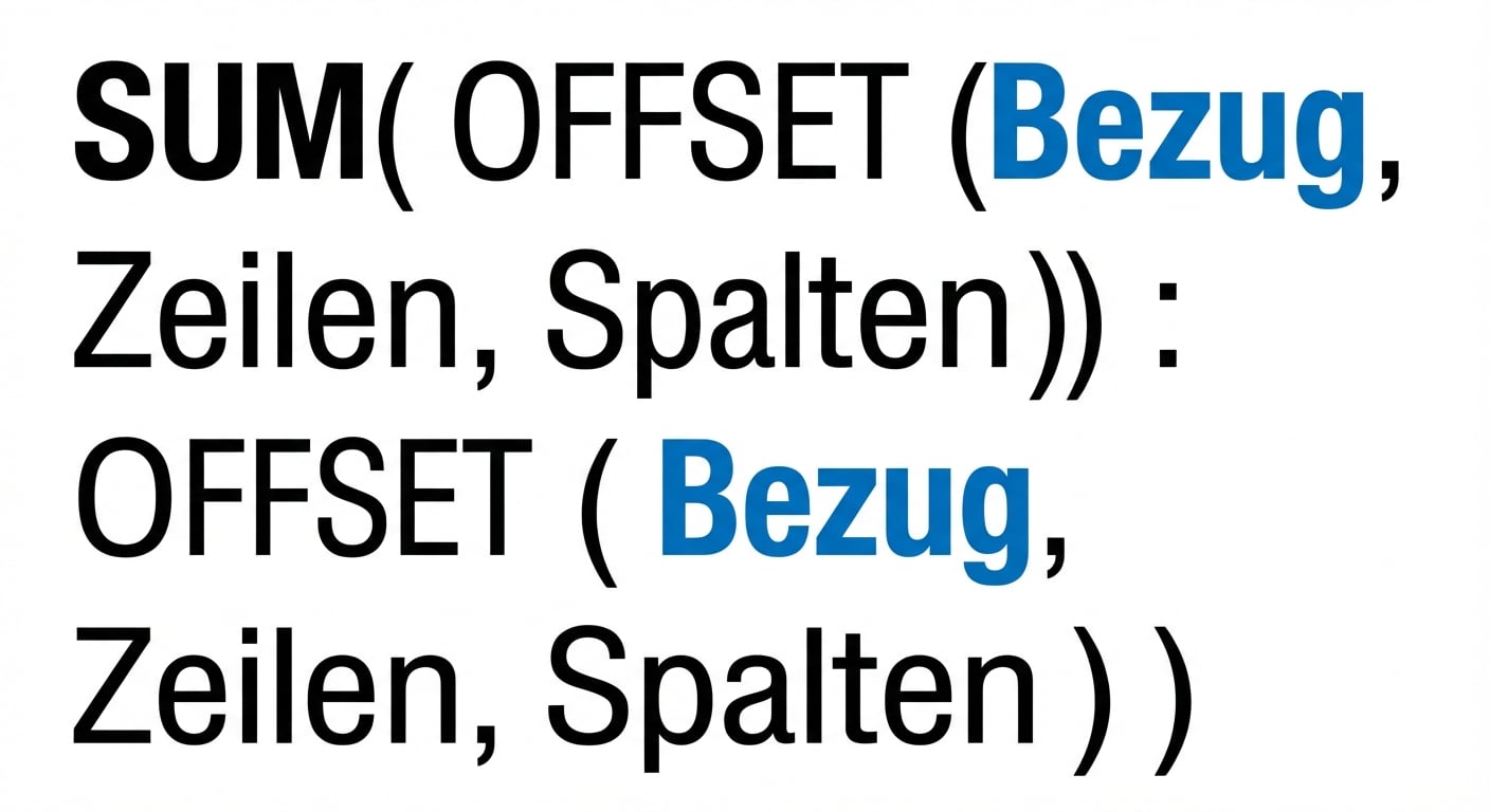 Excel-Syntax für SUM und OFFSET