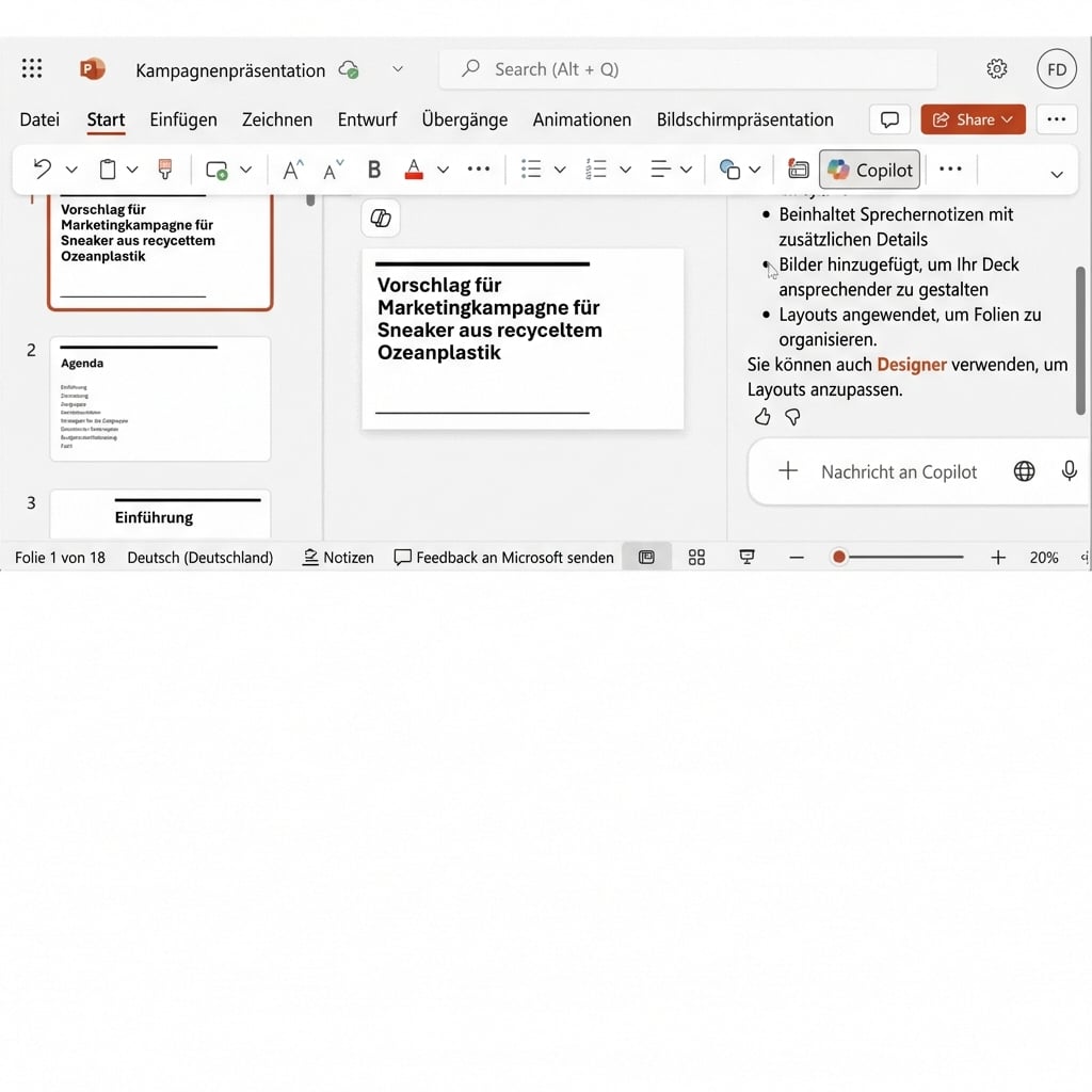 Designer, der verschiedene Optionen zur Änderung des Präsentationsthemas vorschlägt