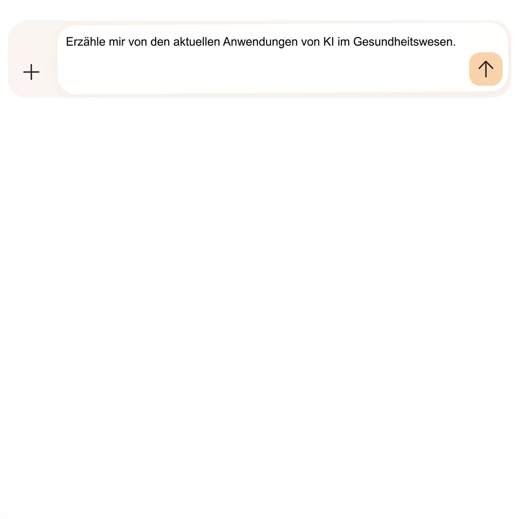 Die Eingabeaufforderung lautet: Erzähl mir, wo KI im Gesundheitswesen derzeit eingesetzt wird.