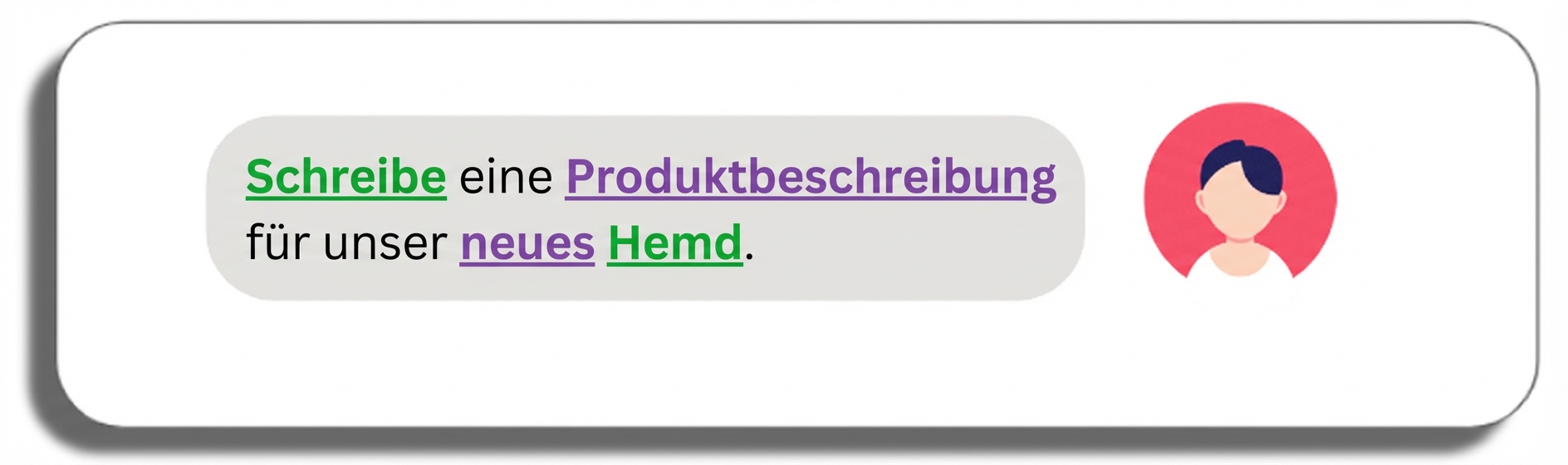 Schreibe eine Produktbeschreibung für unsere neue Hose, unter Hervorhebung der Wörter „Produktbeschreibung“, „neu“, „schreiben“ und „Shirt“