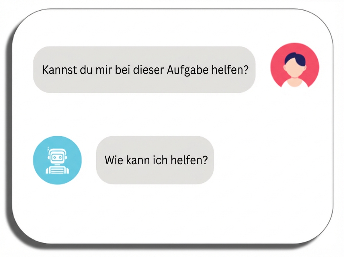 Bildschirm mit einer Eingabeaufforderung und einer Antwort