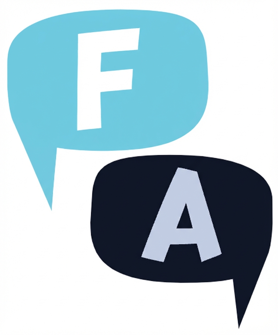 Zwei Sprechblasen, eine mit dem Buchstaben Q und eine mit dem Buchstaben A, um Frage und Antwort darzustellen