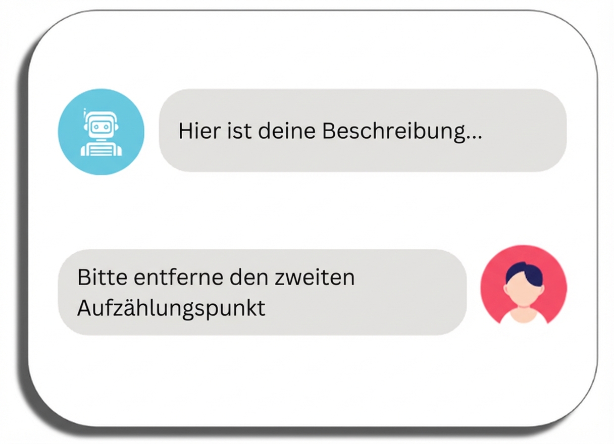 Das Tool bitten, mit weiteren Änderungen fortzufahren