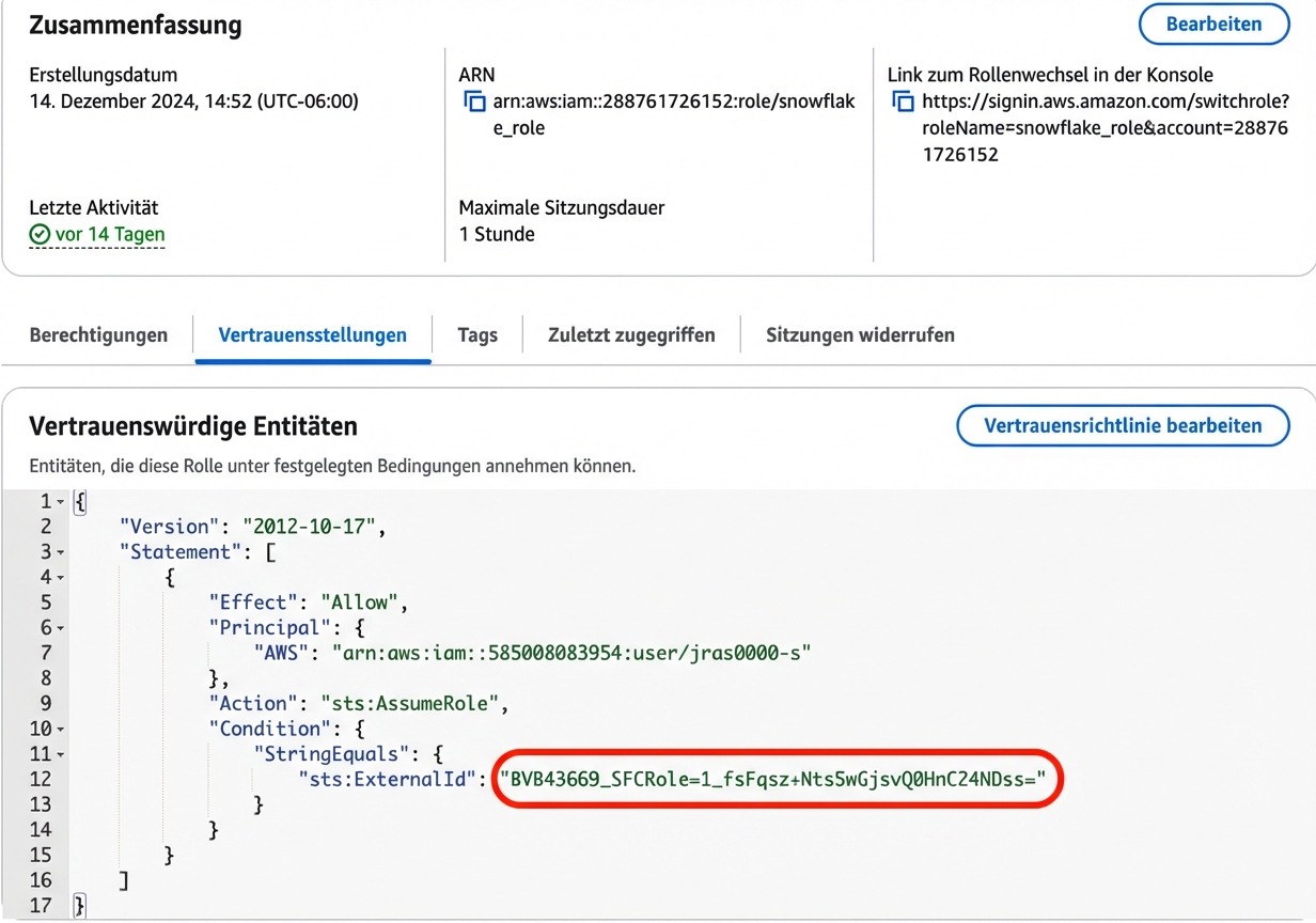 Bild der AWS-Richtlinienkonfiguration