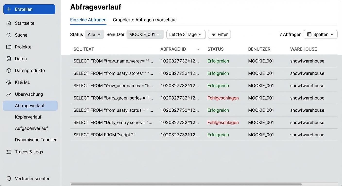 GIF zum Anzeigen des Abfrageverlaufs