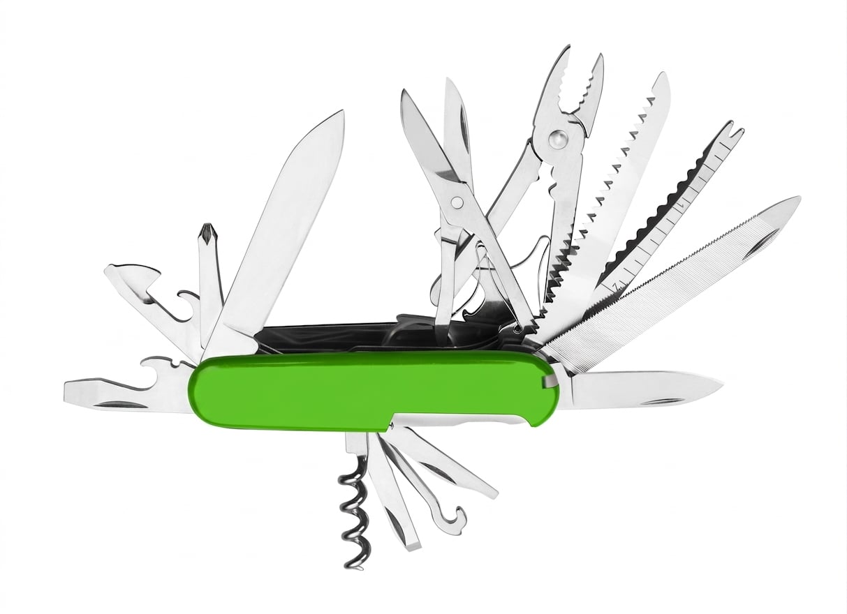 Ein grünes Schweizer Taschenmesser