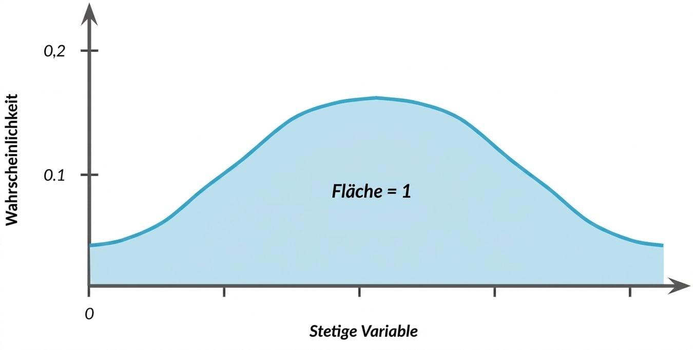 Hervorgehobener Bereich unter der Glockenkurve mit Text: Bereich = 1
