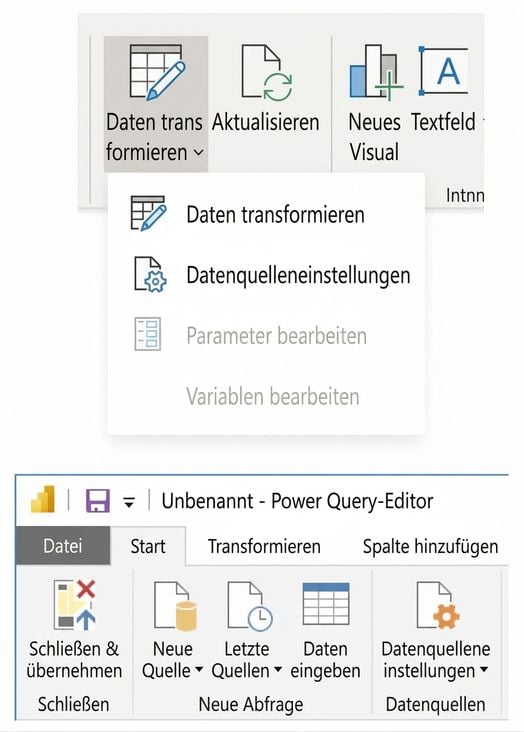 Einstellungen für Datenquellen in Power BI