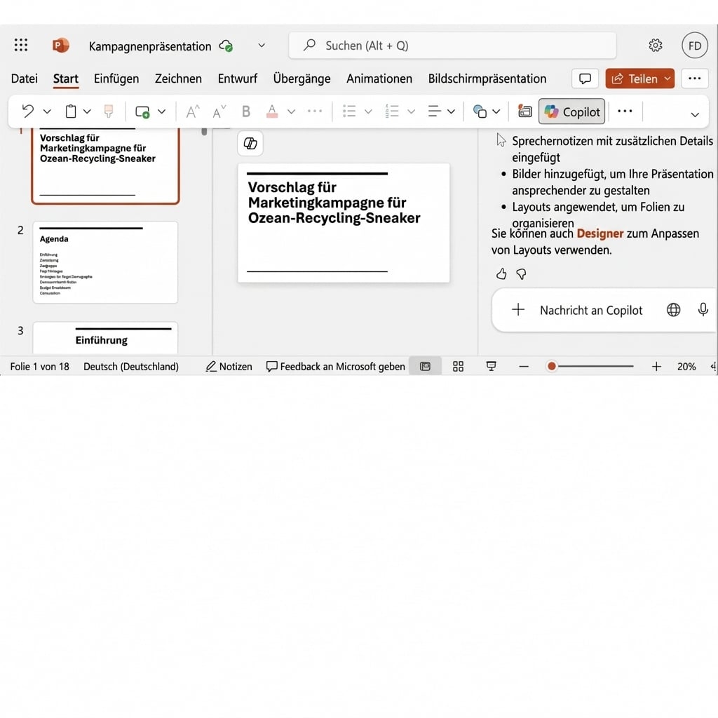Designer produziert verschiedene Optionen, um das Design der Präsentation zu ändern