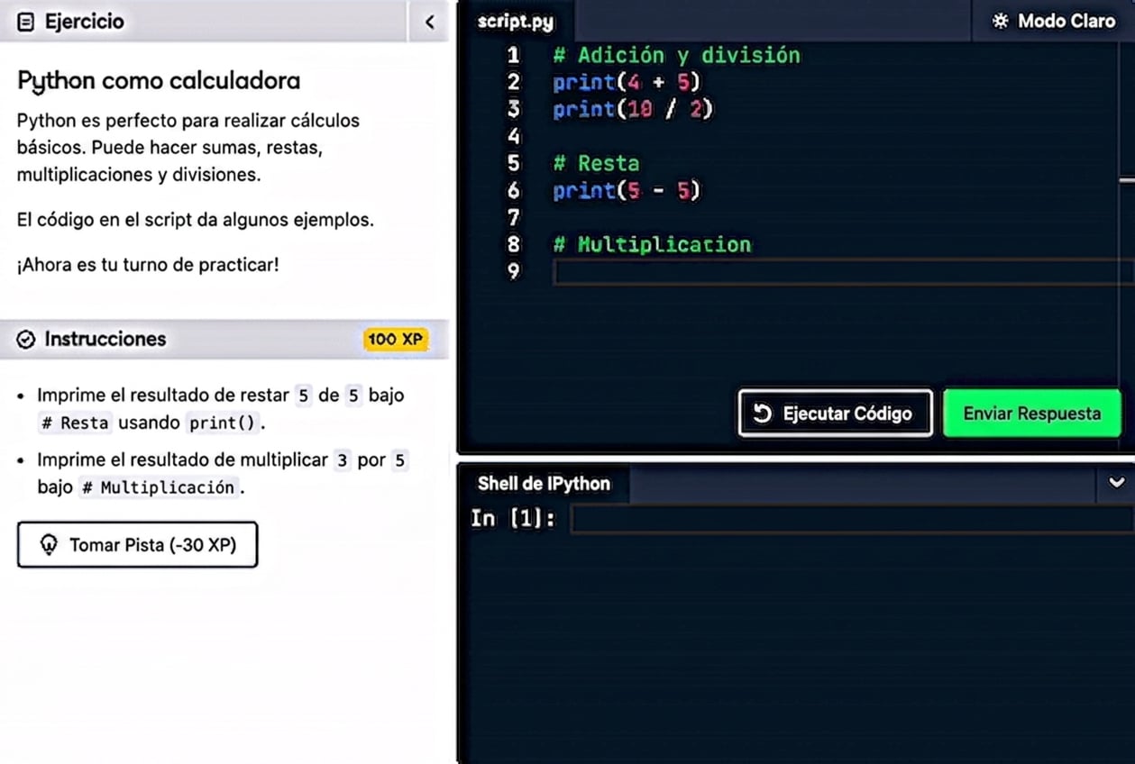 Interfaz DataCamp