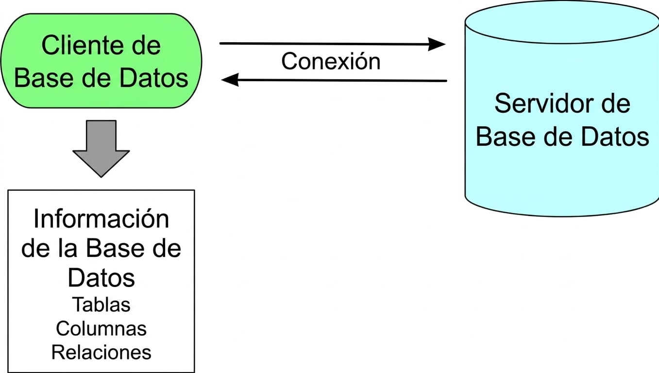 El cliente de la base de datos se conecta al servidor de la base de datos