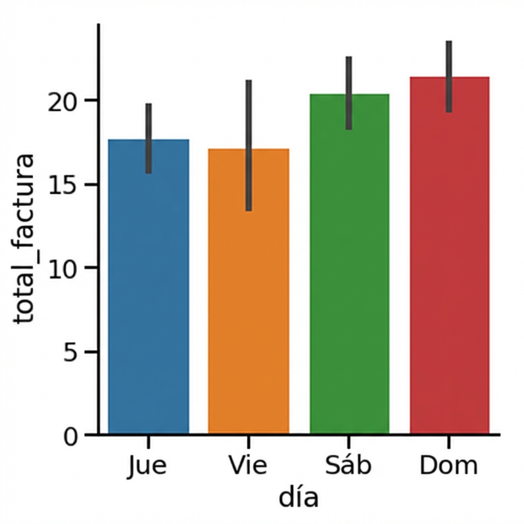 Gráfico de barras del promedio de facturas por día