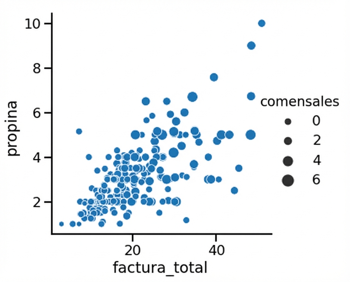 Gráfico de dispersión con puntos de tamaño variable