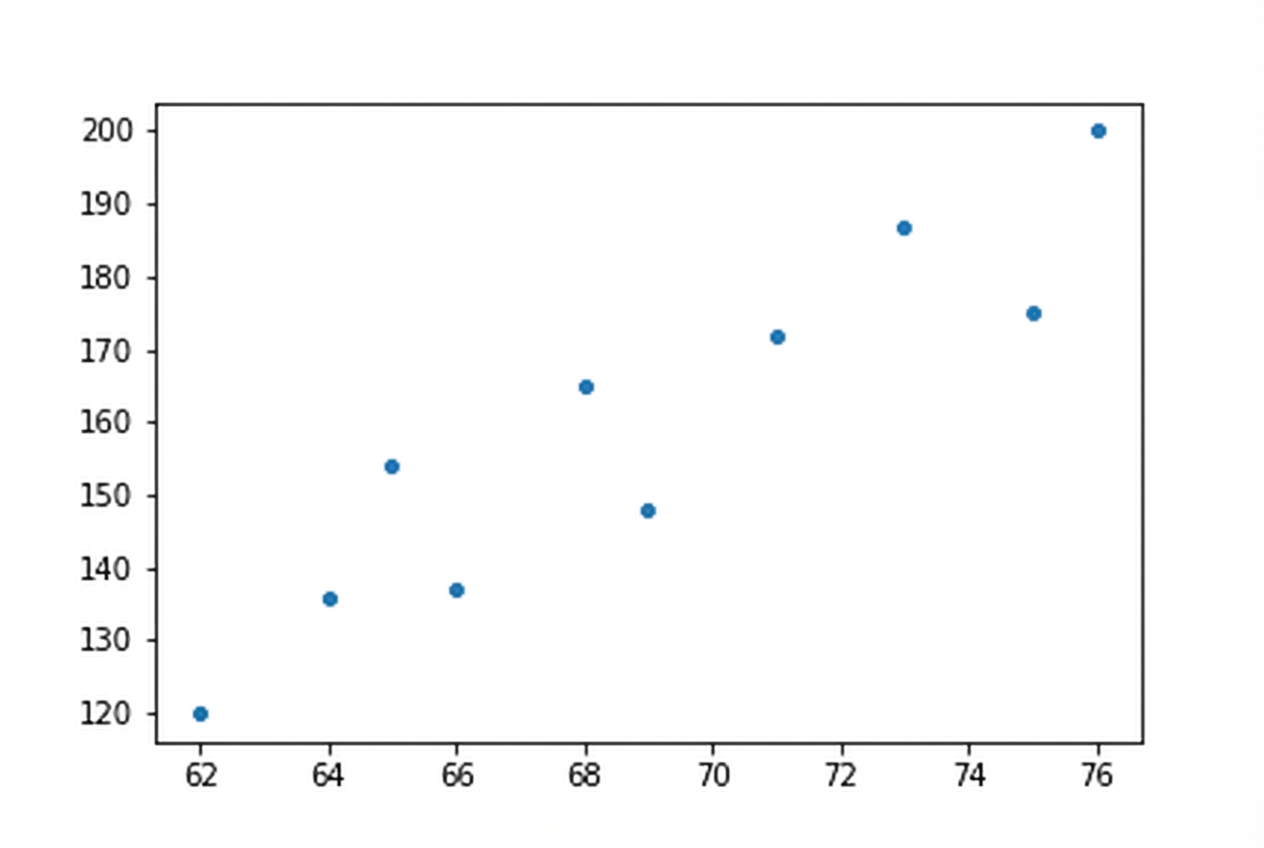 Gráfico de dispersión de altura frente a peso