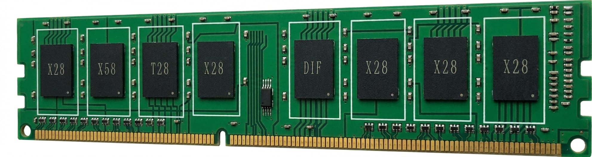 Imagen de un chip de memoria RAM