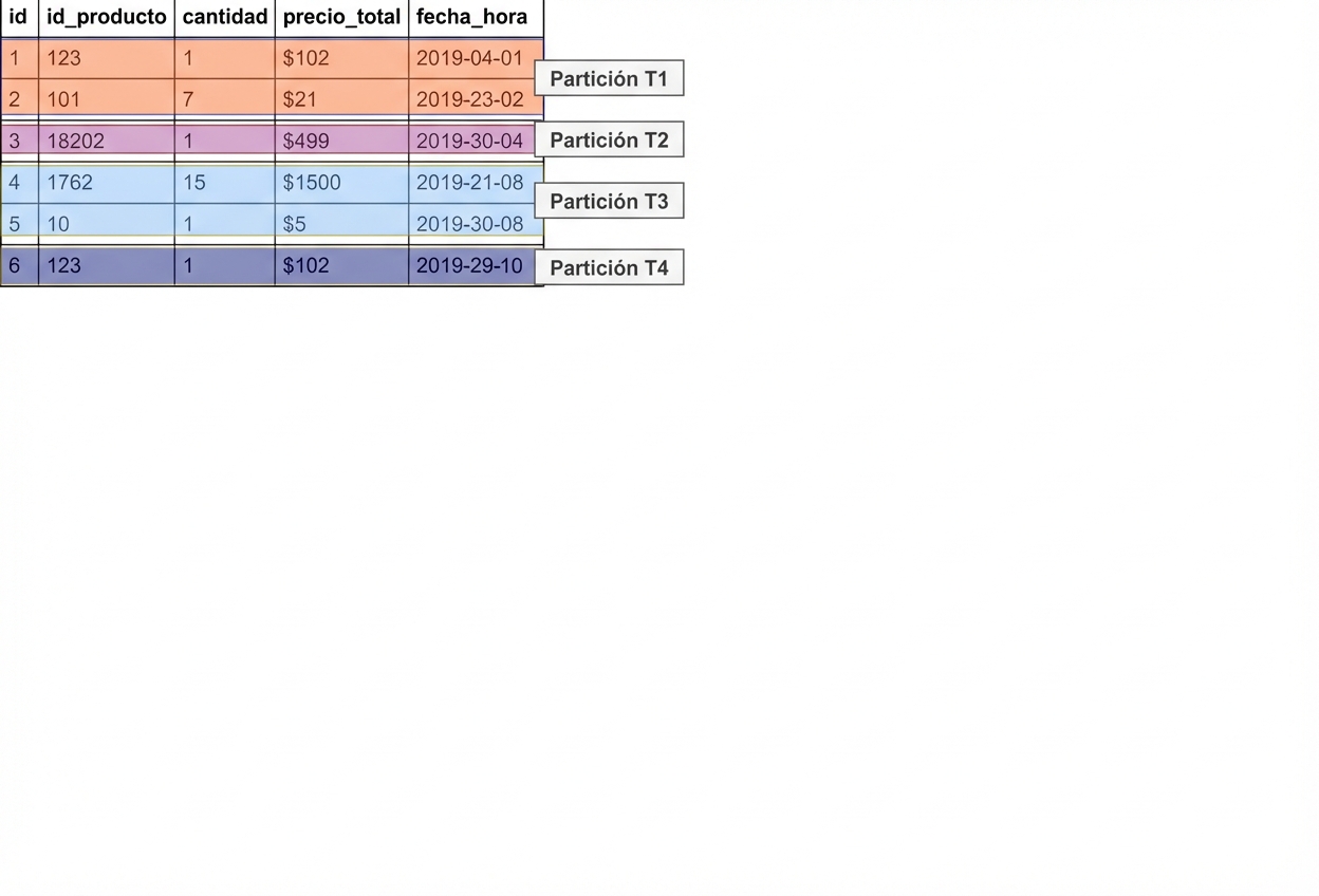 Partición horizontal: ejemplo