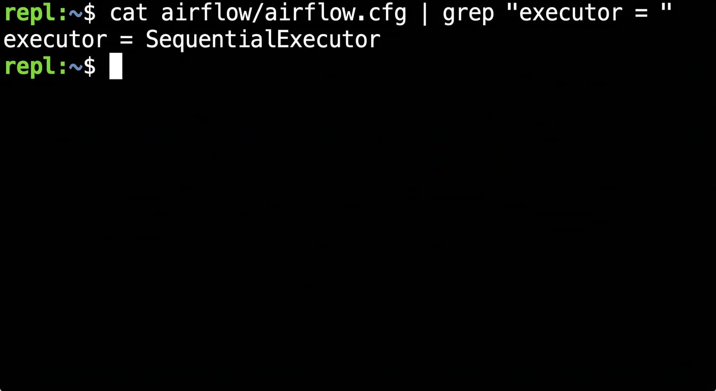 cat airflow.cfg | grep "executor = "