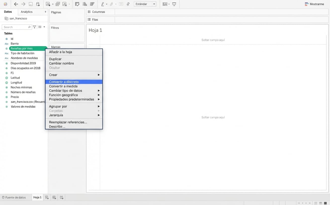convertir continuo en discreto