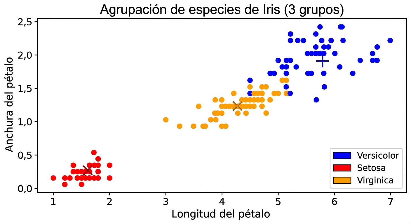 agrupación del iris con leyenda