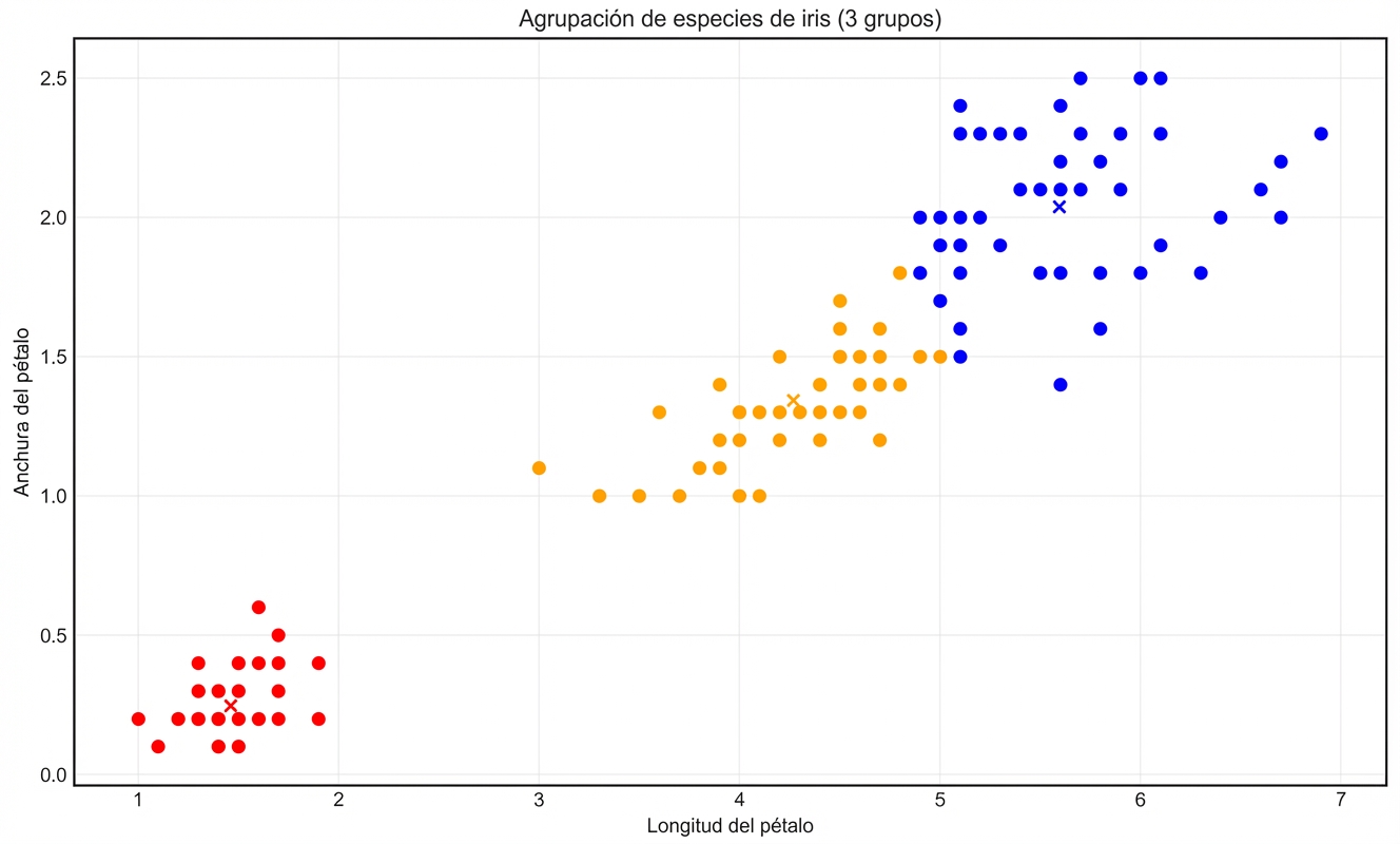 grupo de iris con tres grupos