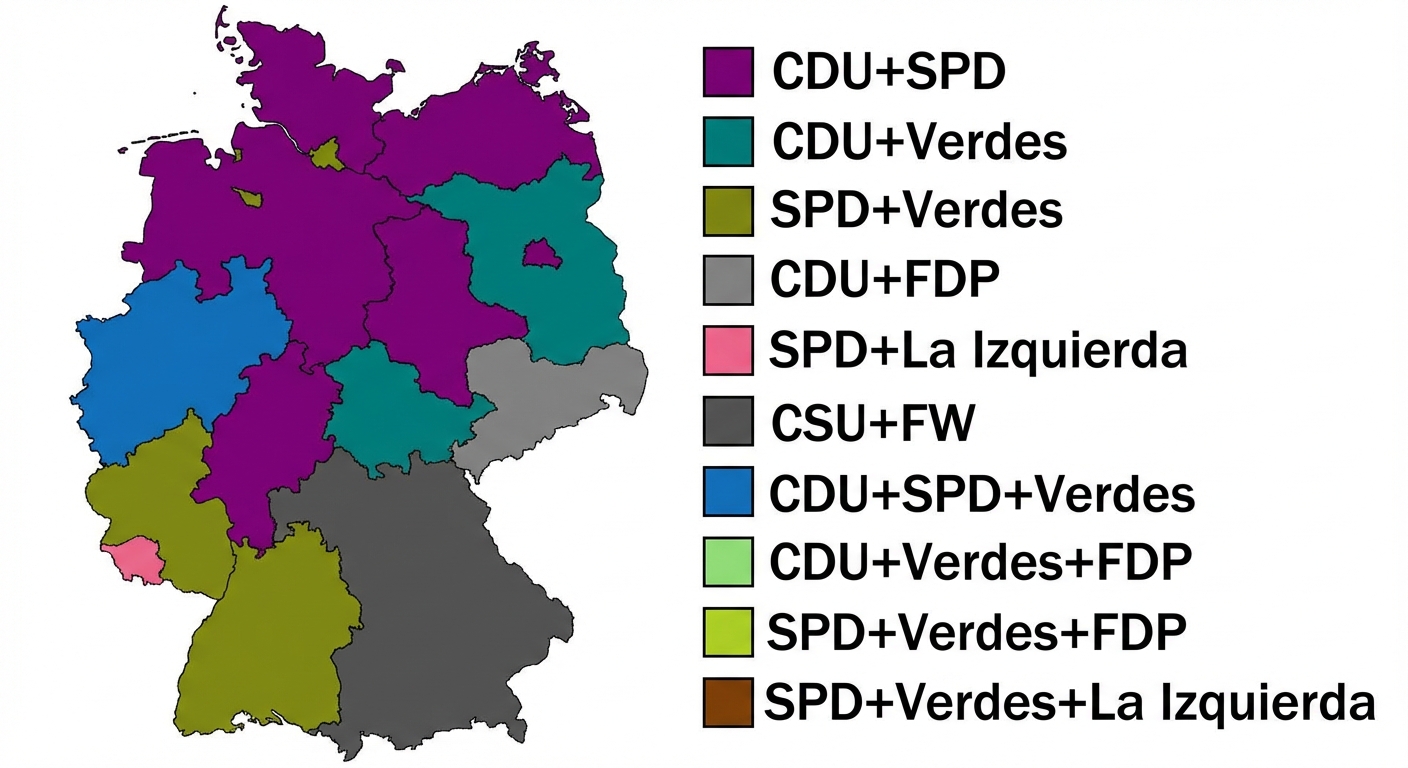 Mapa de escaños en el Consejo Federal alemán sin «chartjunk»