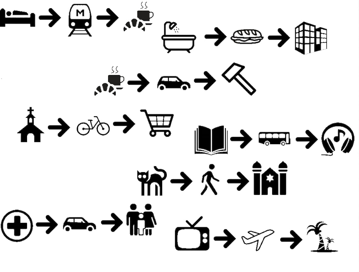 conjunto de iconos que representan muchas actividades