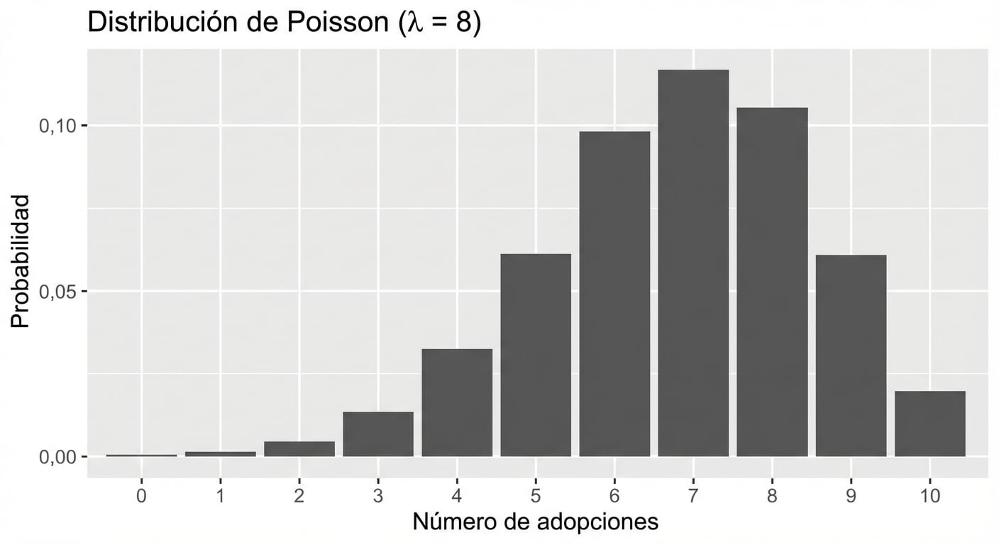 Distribución de Poisson con lambda = 8