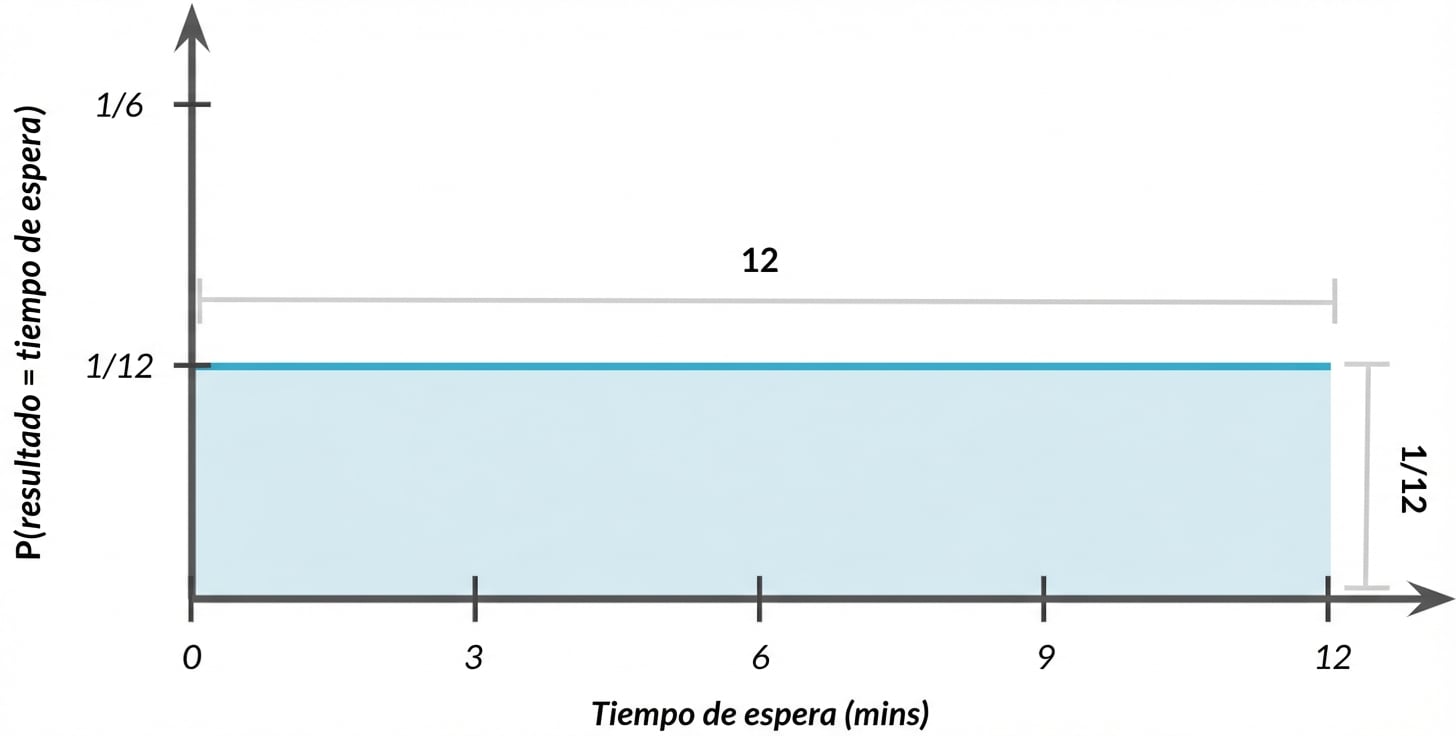 Anchura de la distribución = 1, altura = 1/12