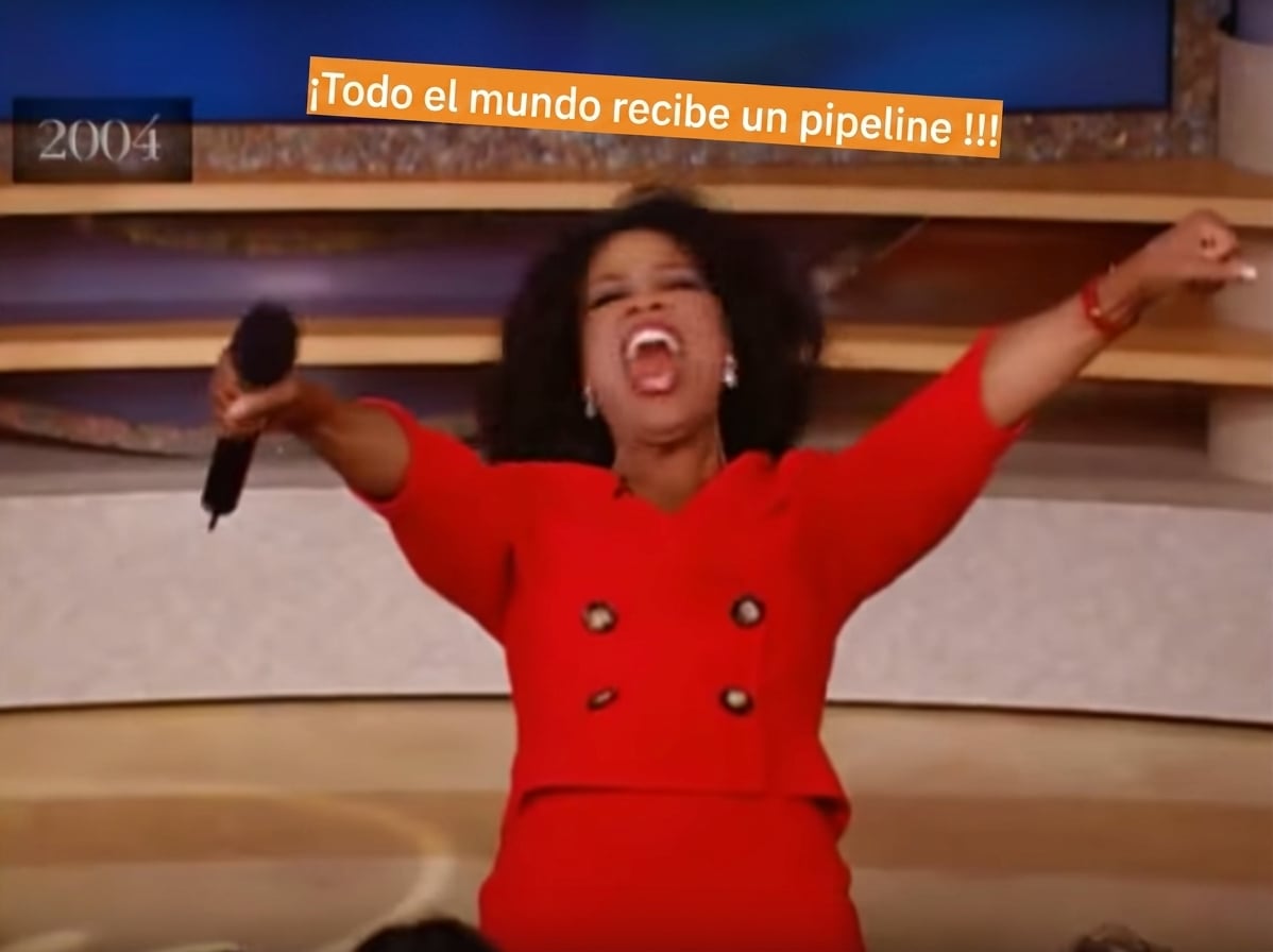 Oprah distribuyendo canalizaciones