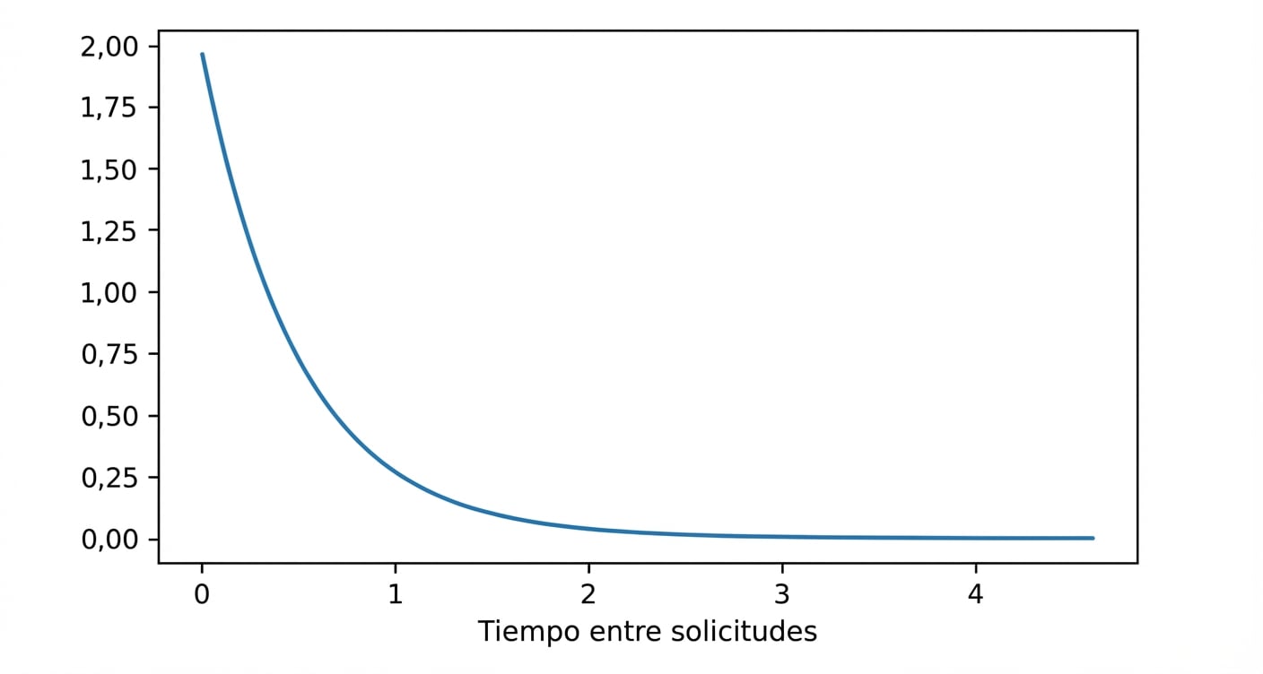 Distribución exponencial con lambda = 0,5