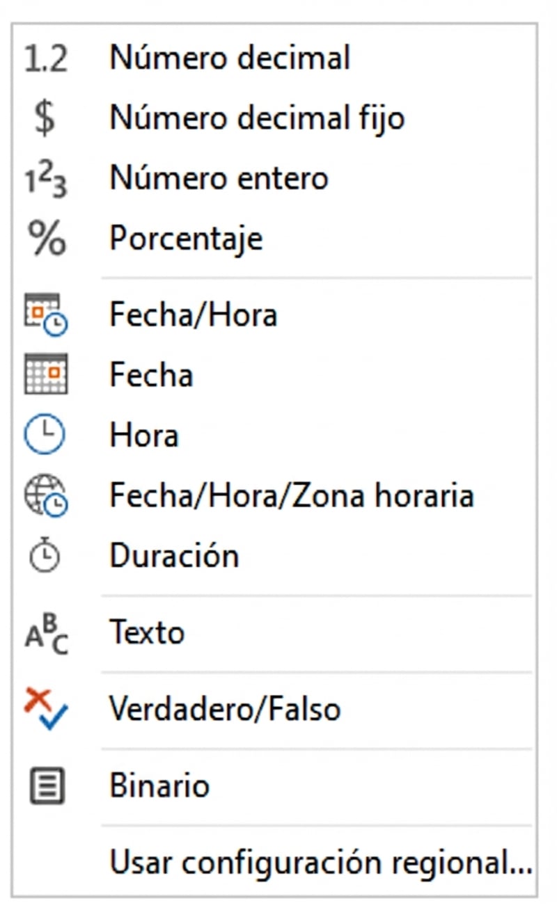 Tipos de datos en Power BI