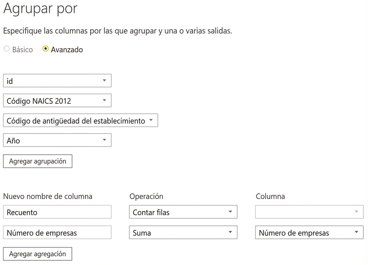 agrupar en PBI
