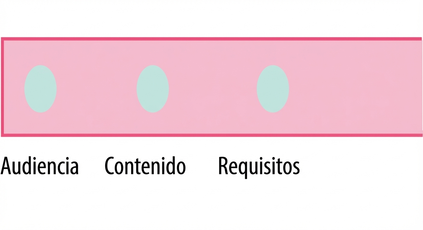 Un círculo con la palabra requisitos
