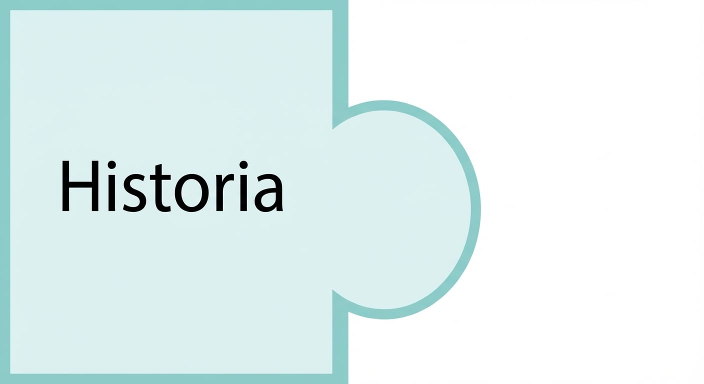 Pieza de puzzle con la palabra historia