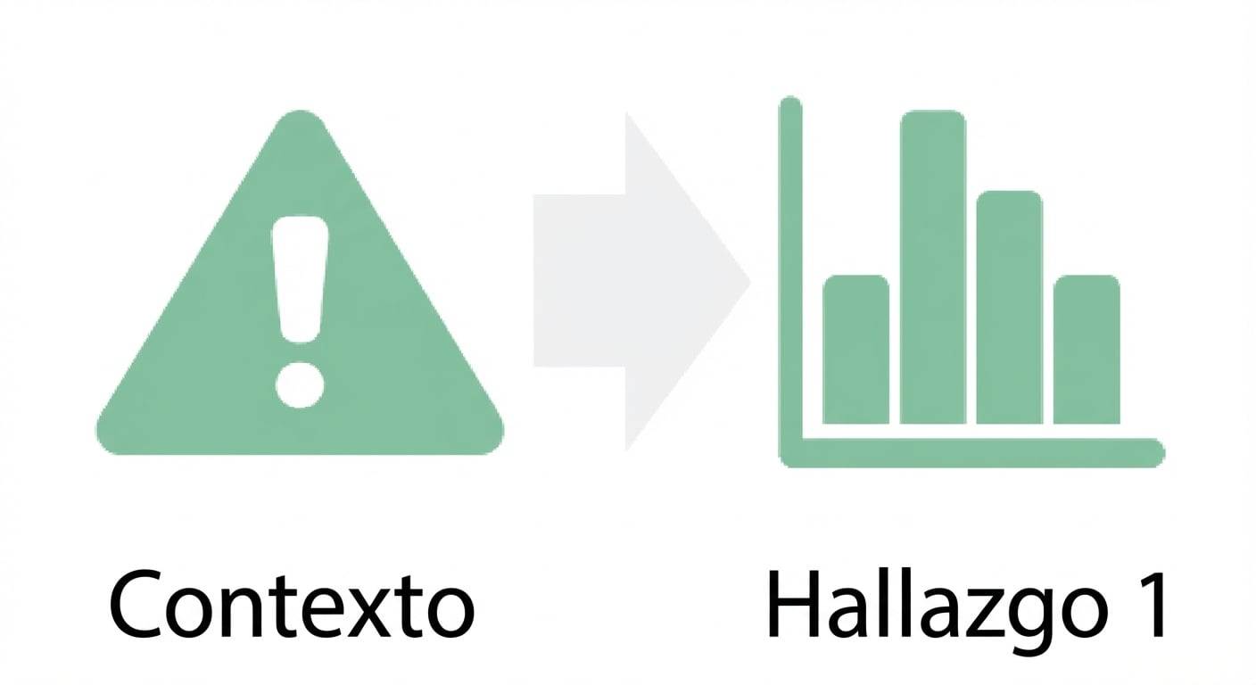 lado del triángulo de contexto y flecha a la derecha pasando a un gráfico de insights
