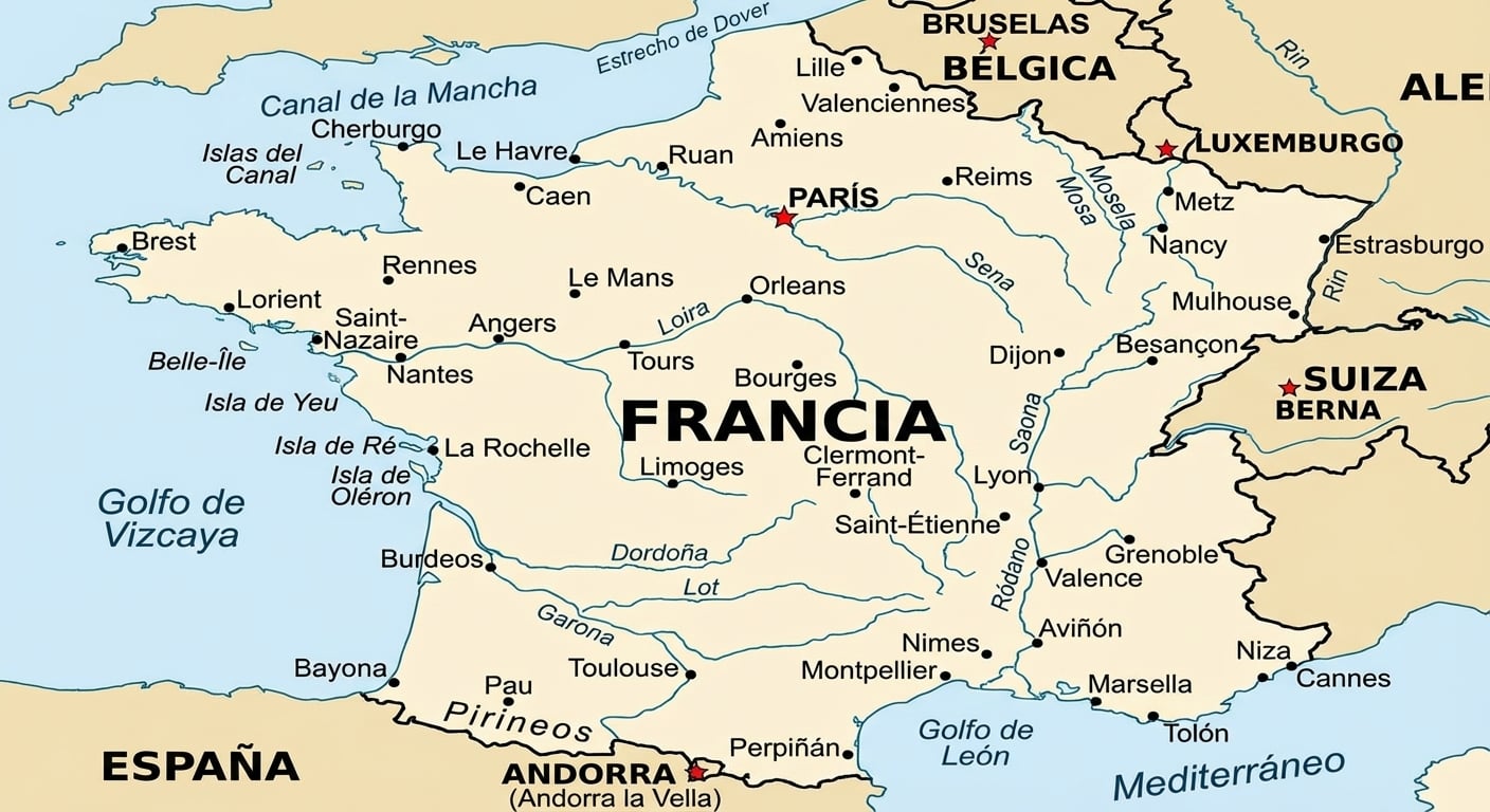 Un mapa de Francia.