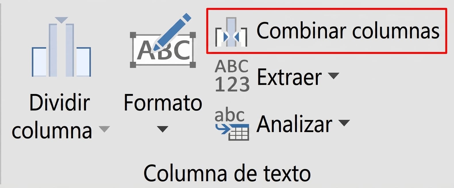 Captura de Power Query mostrando la transformación Combinar columnas