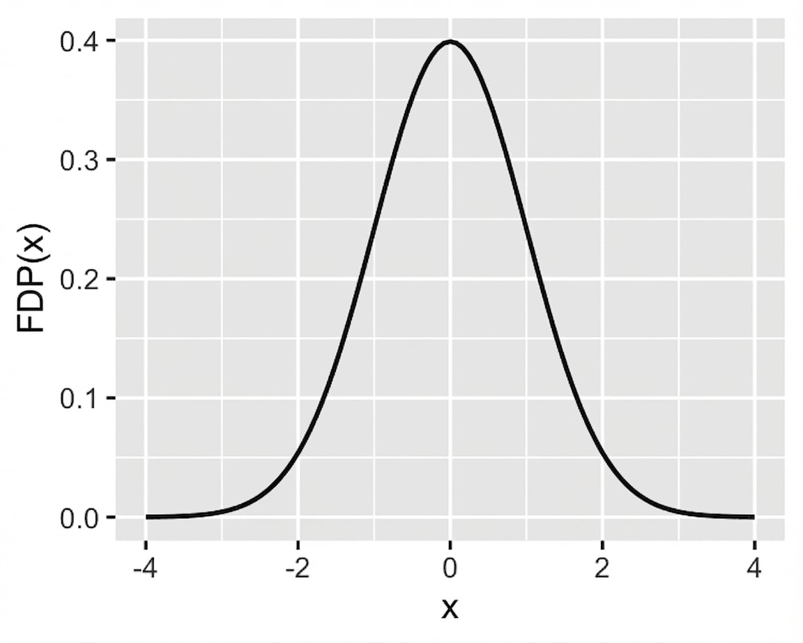 Gráfico de densidad de la PDF de la distribución normal estándar