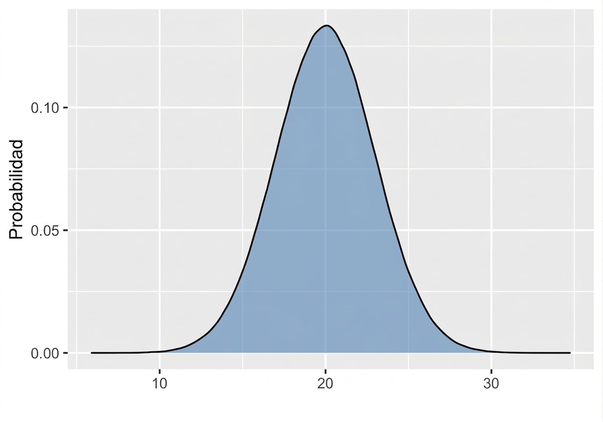 Normal distribution with mean 20 and sd three.png