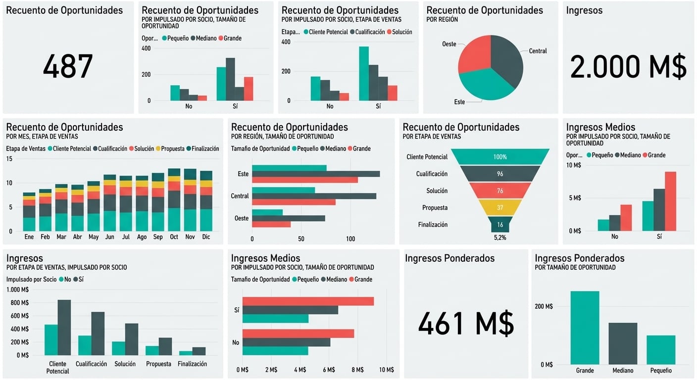 Ejemplo de panel de Power BI