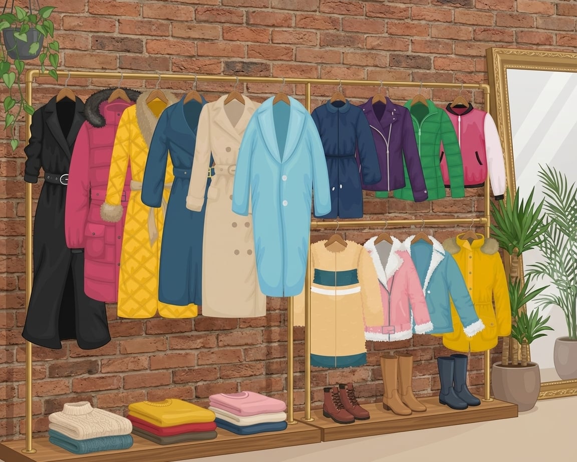 Imagen que muestra una variedad de abrigos de colores