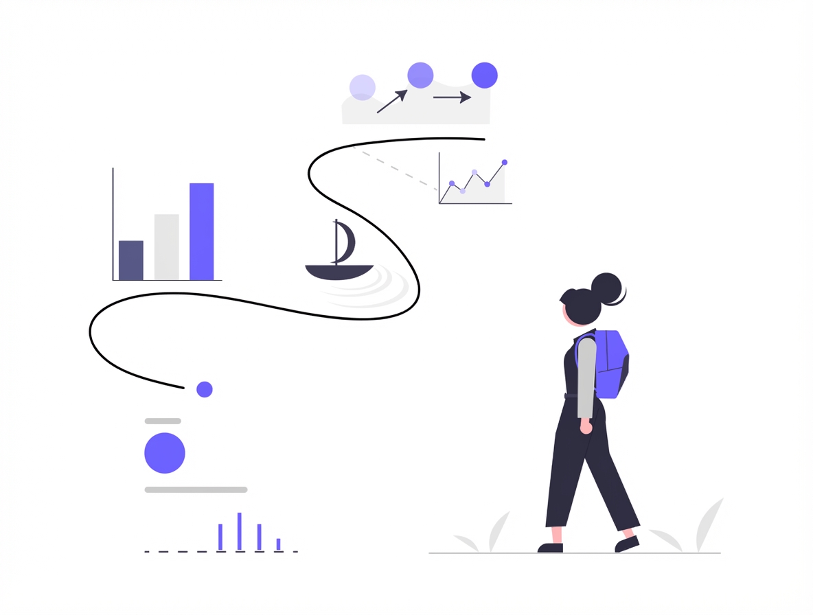 Viajero que va de punto de datos a punto de datos