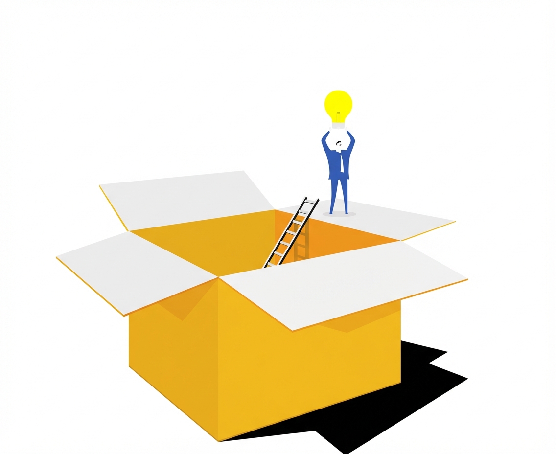 Hombre descubriendo ideas