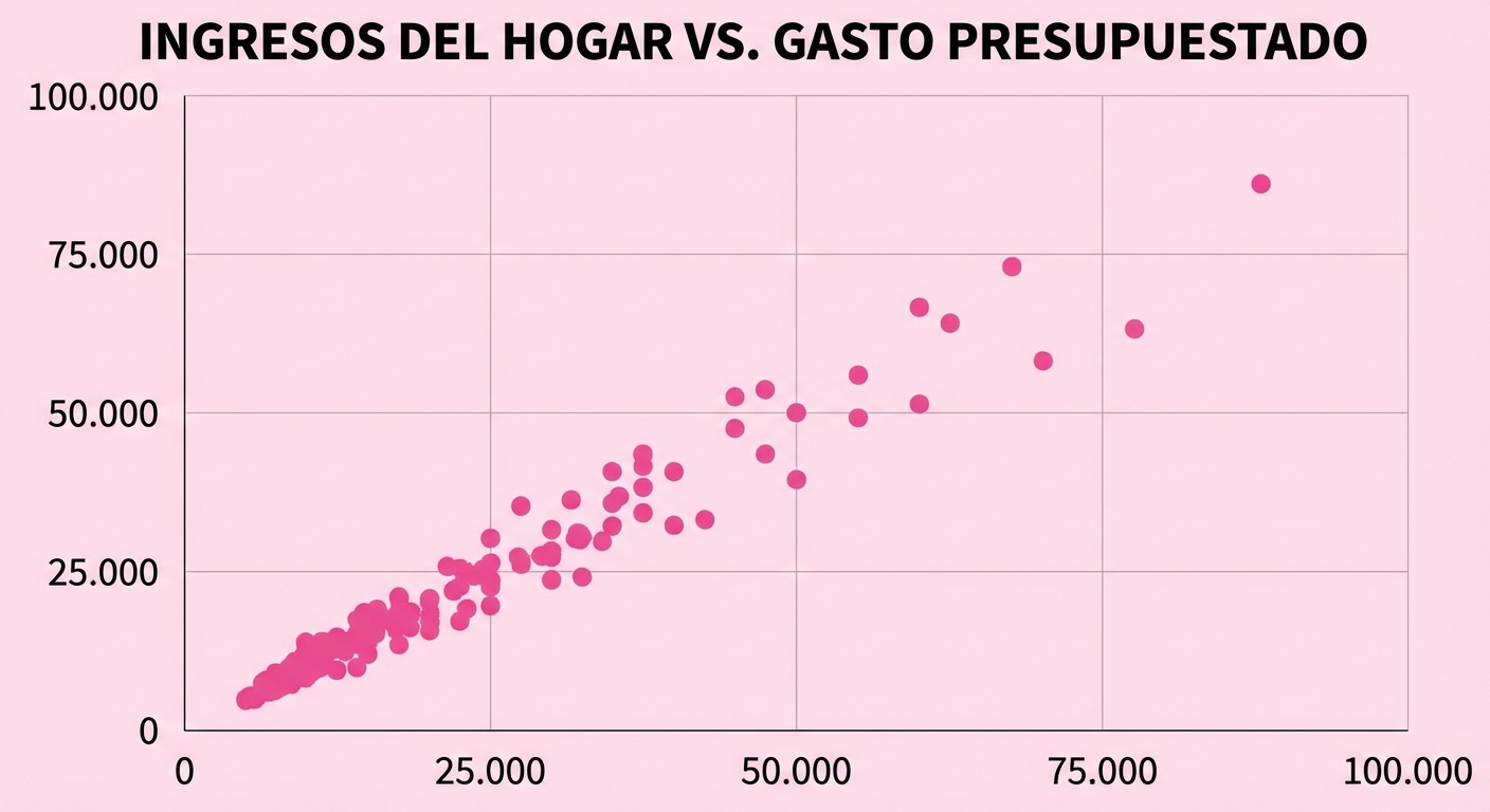 Un diagrama de dispersión muestra la relación entre el consumo de cafeína y la productividad representando valores individuales entre dos ejes.
