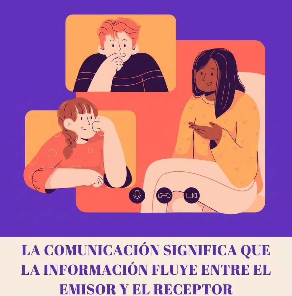 El gráfico muestra a una persona comunicándose con su público a través de una videoconferencia