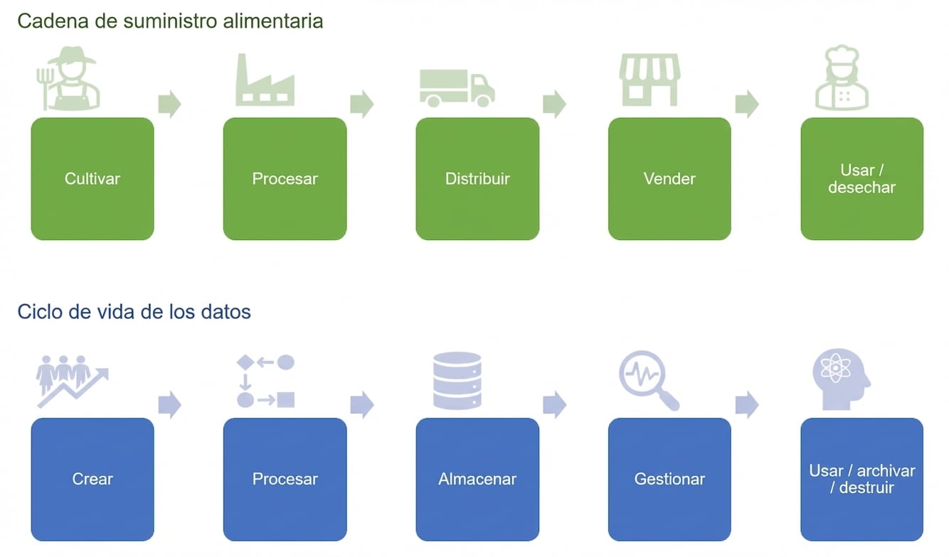 La cadena de suministro de alimentos y el ciclo de vida de los datos