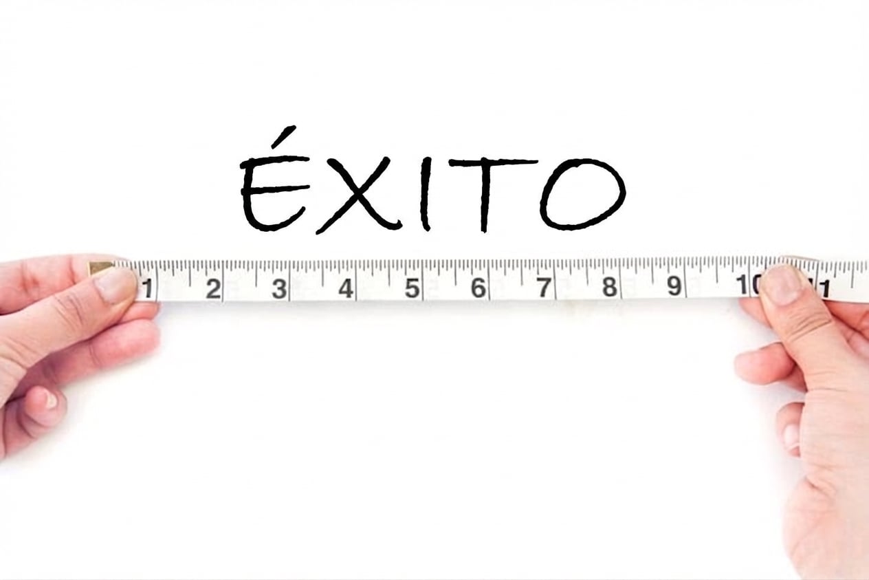 Imagen con la palabra éxito junto a una regla