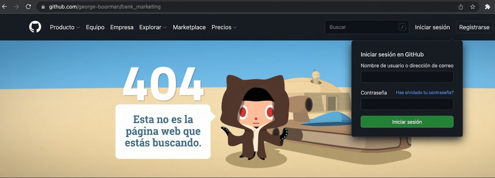 Error 404: página no encontrada